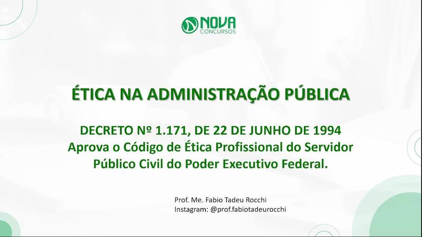 Decreto n° 1.171/1994: Disposições Preliminares